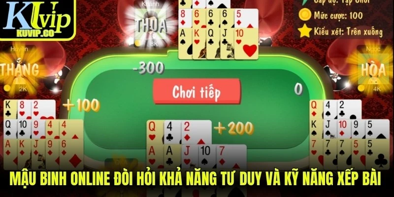 Mậu binh online đòi hỏi khả năng tư duy và kỹ năng xếp bài hiệu quả
